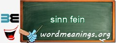 WordMeaning blackboard for sinn fein